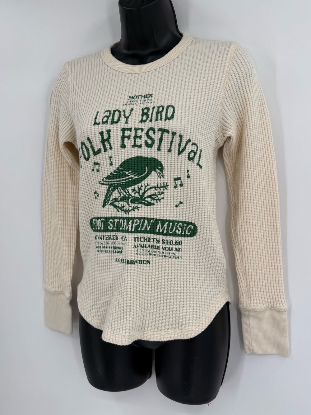MOTHER Itty Bitty Goodie Goodie Thermal Lady Bird Folk Fest | Cream | Small